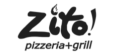 Zito! Pizzeria and Grill Logo with flame 